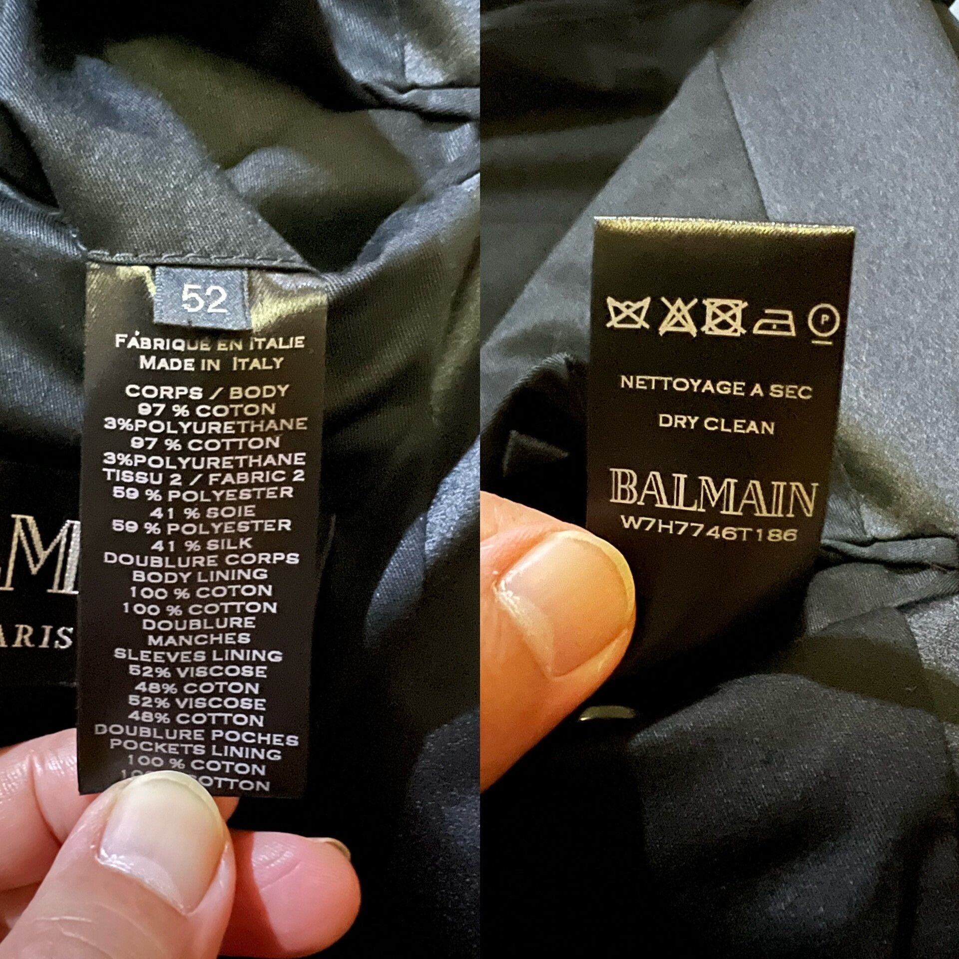 Balmain classic black double-breasted blazer with gold buttons Size US XXL / EU 58 / 5 - 6 Thumbnail
