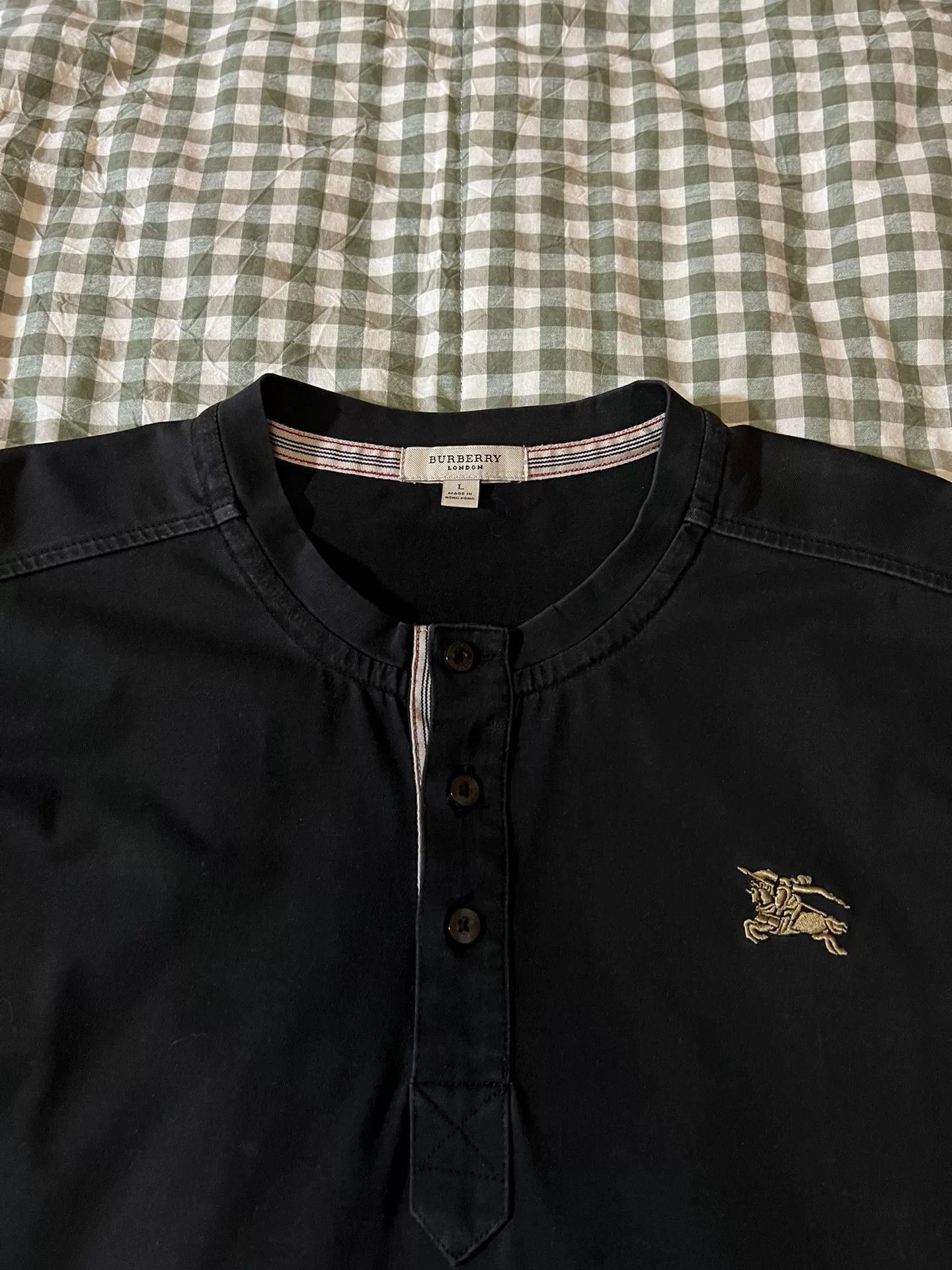 Burberry black burberry henley long sleeve shirt Size US L / EU 52-54 / 3 - 2 Thumbnail