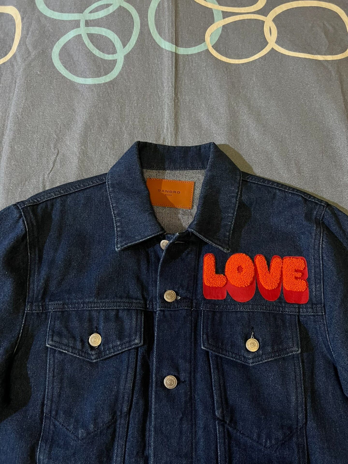 Sandro sandro embroidered denim jacket in dark blue Size US XL / EU 56 / 4 - 2 Thumbnail