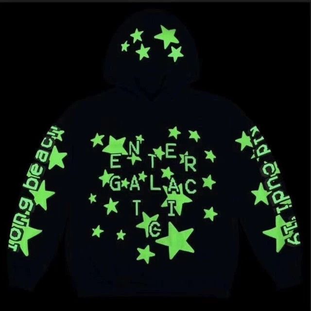 Kanye West kid cudi glow-in-the-dark star hoodie Size US M / EU 48-50 / 2 - 2 Thumbnail