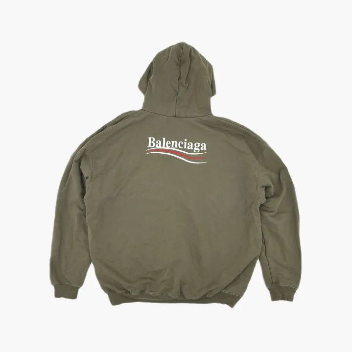 Balenciaga Balenciaga Political Campaign Hoodie in Military Green Size US M / EU 48-50 / 2 - 3 Thumbnail