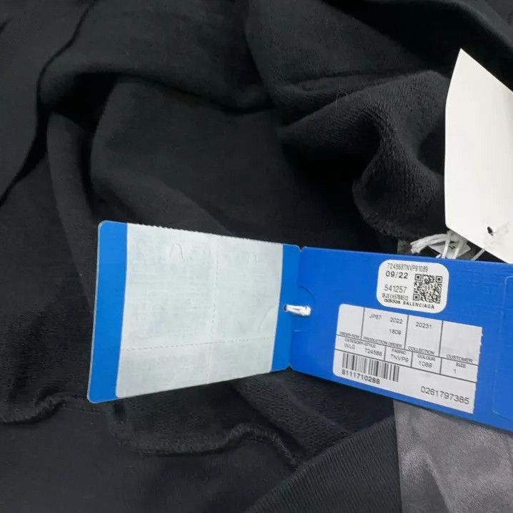 Balenciaga Balenciaga x Adidas Black Logo Hooded Sweatshirt Size US M / EU 48-50 / 2 - 7 Thumbnail