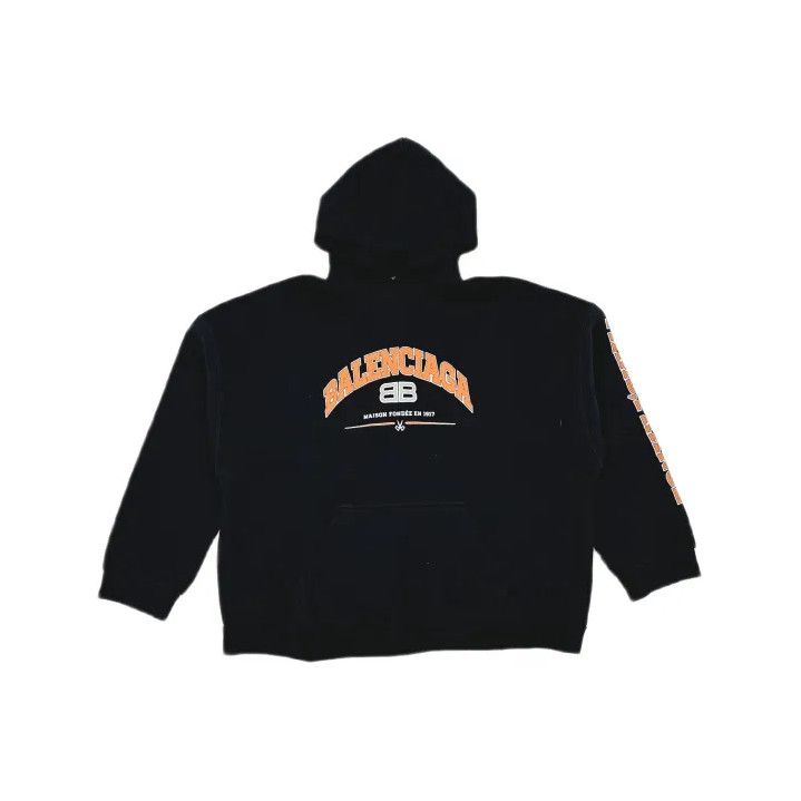 Balenciaga Balenciaga Black Logo Hooded Sweatshirt for Men Size US L / EU 52-54 / 3 - 2 Thumbnail