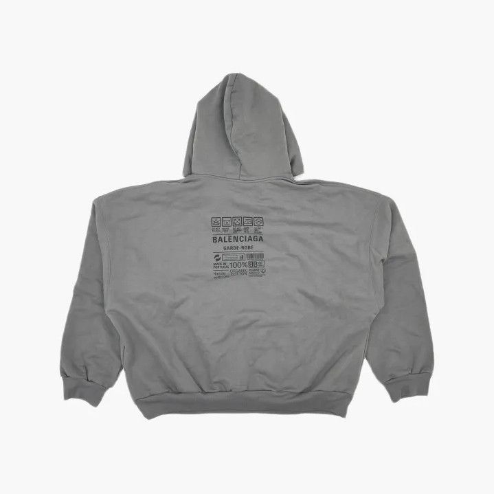 Balenciaga Balenciaga Gray Oversized Hoodie for Men Size US M / EU 48-50 / 2 - 3 Thumbnail