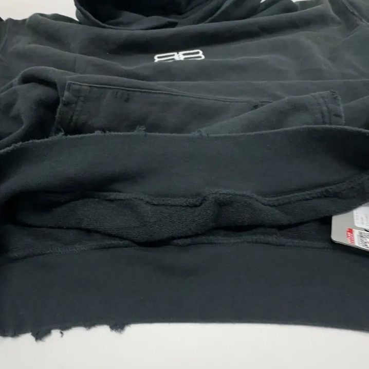 Balenciaga Balenciaga Black Logo Printed Hooded Sweatshirt Size US M / EU 48-50 / 2 - 10 Thumbnail