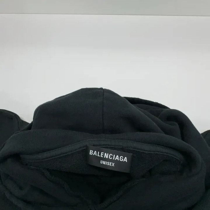 Balenciaga Balenciaga Black Logo Printed Hooded Sweatshirt Size US M / EU 48-50 / 2 - 9 Thumbnail