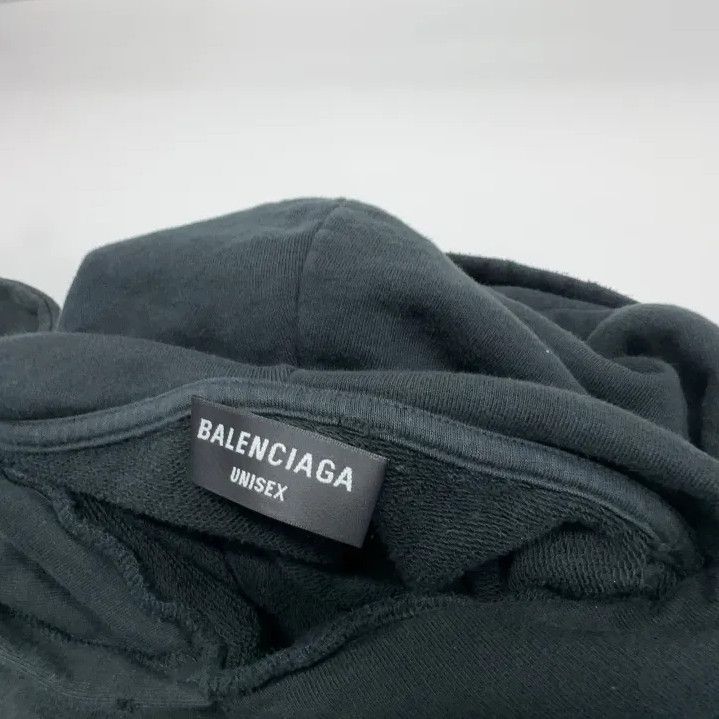 Balenciaga Balenciaga Black Logo Printed Hooded Sweatshirt Size US M / EU 48-50 / 2 - 8 Thumbnail