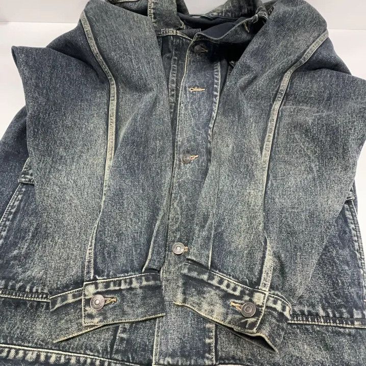 Balenciaga Balenciaga Vintage Logo Denim Jacket for Men Size US L / EU 52-54 / 3 - 12 Thumbnail
