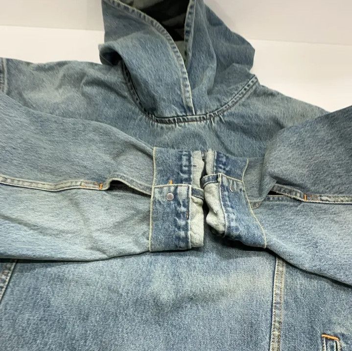 Balenciaga Balenciaga Blue Denim Hooded Jacket for Men Size US M / EU 48-50 / 2 - 12 Thumbnail