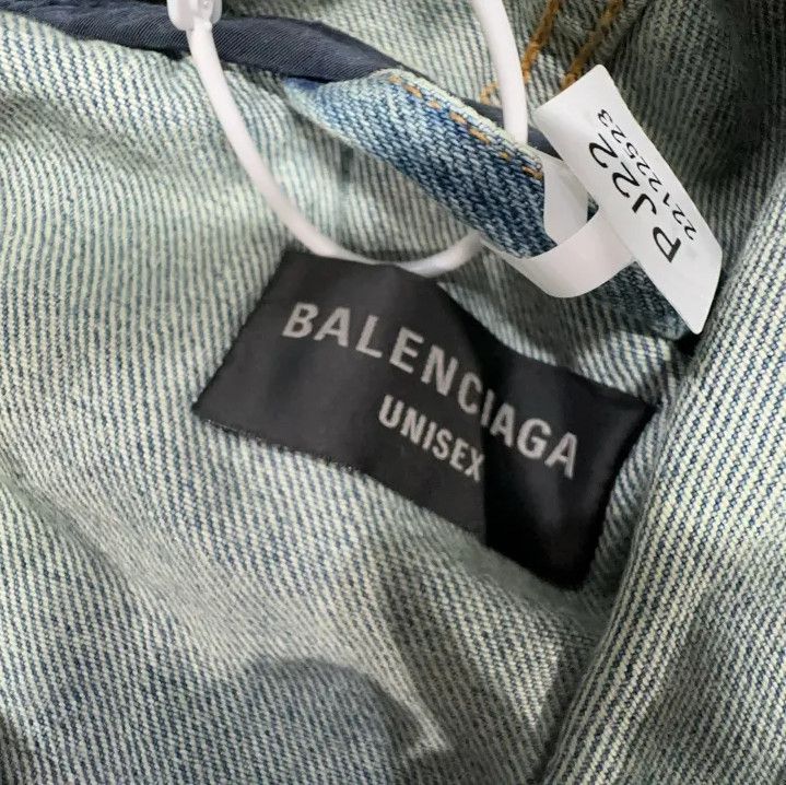 Balenciaga Balenciaga Blue Denim Hooded Jacket for Men Size US M / EU 48-50 / 2 - 7 Thumbnail
