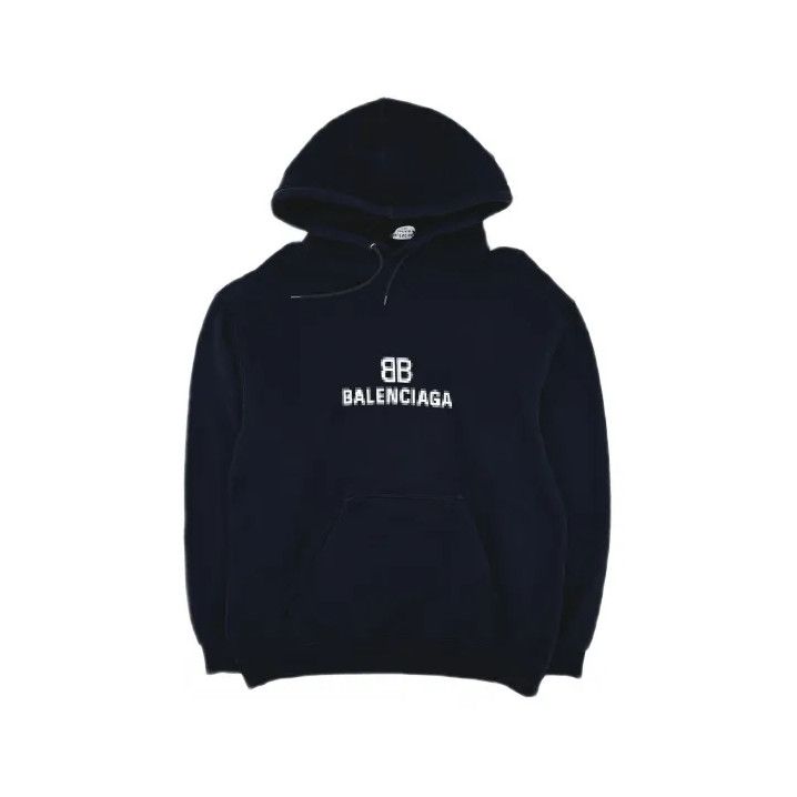 Balenciaga Balenciaga Black Logo Printed Hooded Sweatshirt Size US S / EU 44-46 / 1 - 2 Thumbnail