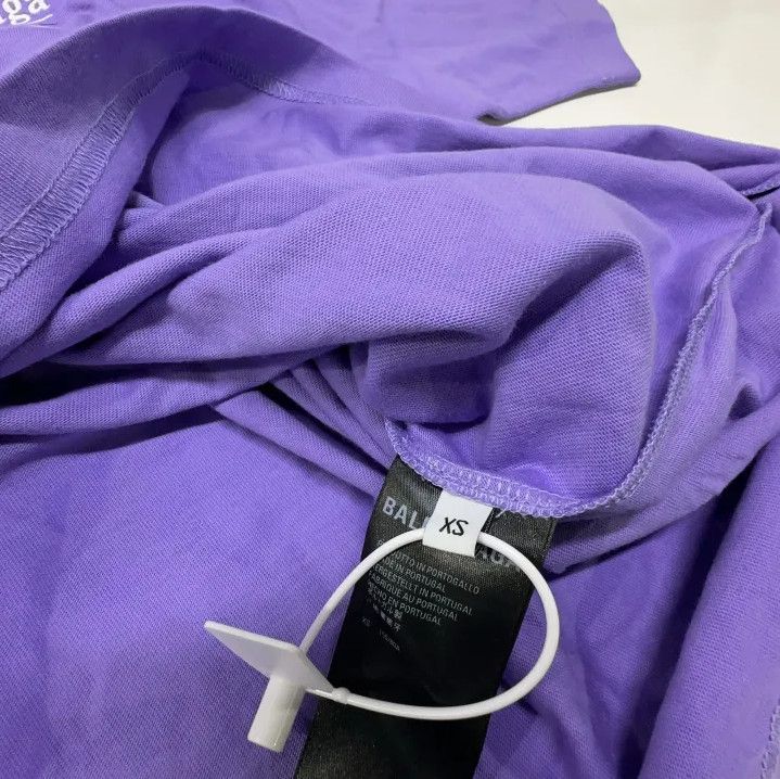 Balenciaga Balenciaga Purple Logo Print Short Sleeve T-Shirt Size US XS / EU 42 / 0 - 6 Thumbnail