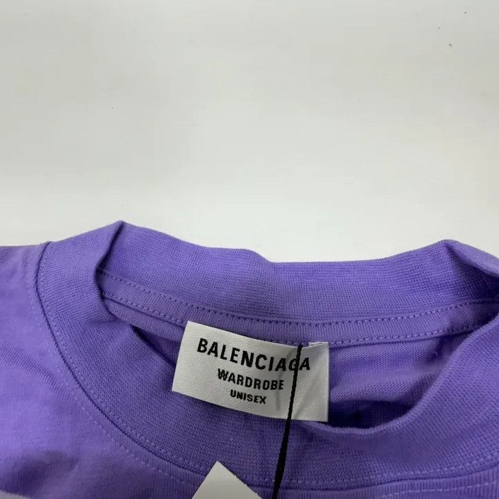 Balenciaga Balenciaga Purple Logo Print Short Sleeve T-Shirt Size US XS / EU 42 / 0 - 4 Thumbnail