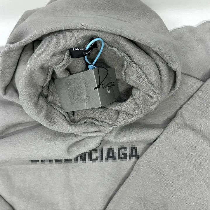 Balenciaga Balenciaga Logo Hooded Sweatshirt in Gray Size US XS / EU 42 / 0 - 5 Thumbnail