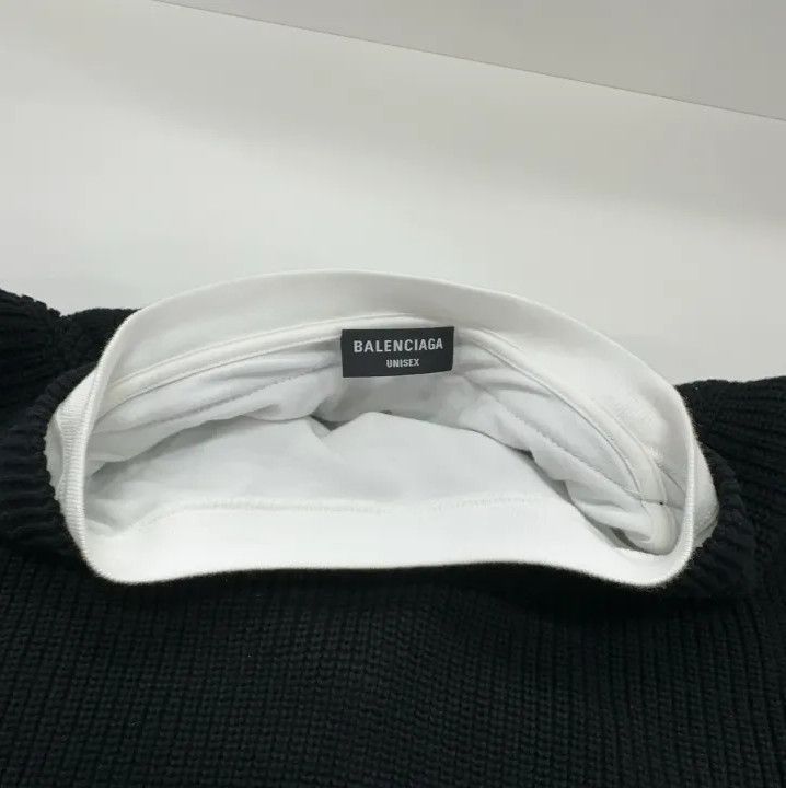 Balenciaga Balenciaga Layered Black V-Neck Sweater Size US M / EU 48-50 / 2 - 6 Thumbnail