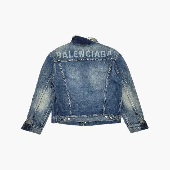 Balenciaga Balenciaga Blue Denim Jacket with Logo Size US L / EU 52-54 / 3 - 3 Thumbnail