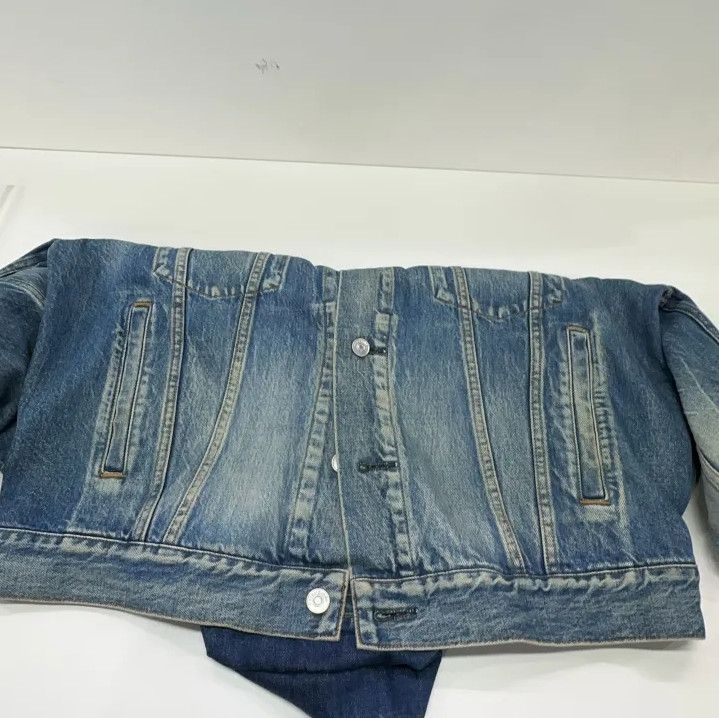 Balenciaga Balenciaga Blue Denim Jacket with Logo Size US L / EU 52-54 / 3 - 8 Thumbnail