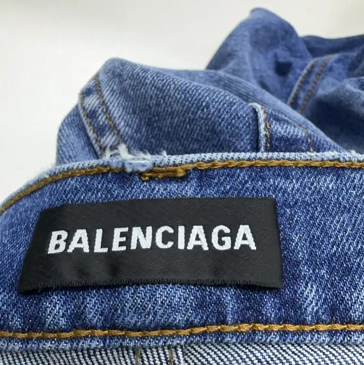 Balenciaga Balenciaga Blue Straight Leg Denim Jeans Size US 31 - 6 Thumbnail
