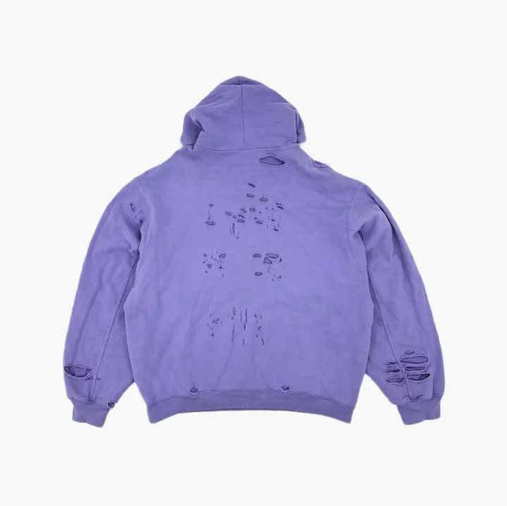 Balenciaga Balenciaga SS22 Purple Logo Hoodie with Distressed Details Size US M / EU 48-50 / 2 - 3 Thumbnail