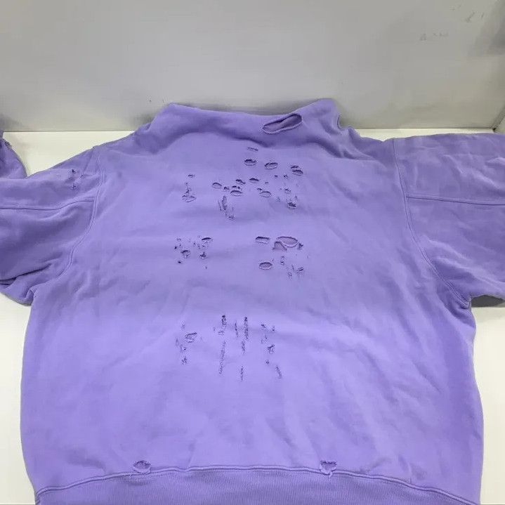 Balenciaga Balenciaga SS22 Purple Logo Hoodie with Distressed Details Size US M / EU 48-50 / 2 - 10 Thumbnail