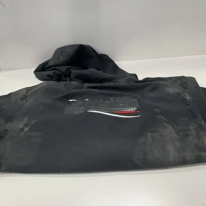 Balenciaga Balenciaga Tie-Dye Logo Hoodie Jacket in Black Size US M / EU 48-50 / 2 - 16 Thumbnail