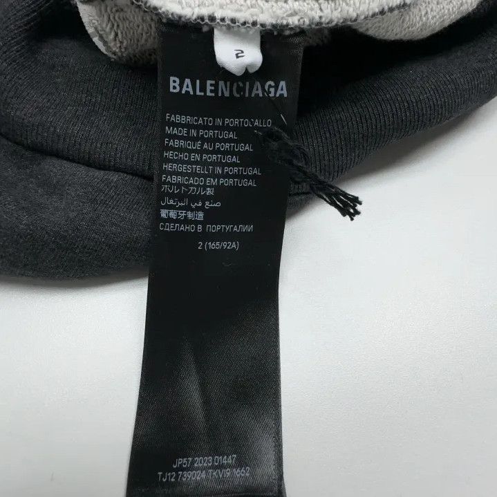 Balenciaga Balenciaga Gray Logo Print Hooded Sweatshirt Size US M / EU 48-50 / 2 - 3 Thumbnail