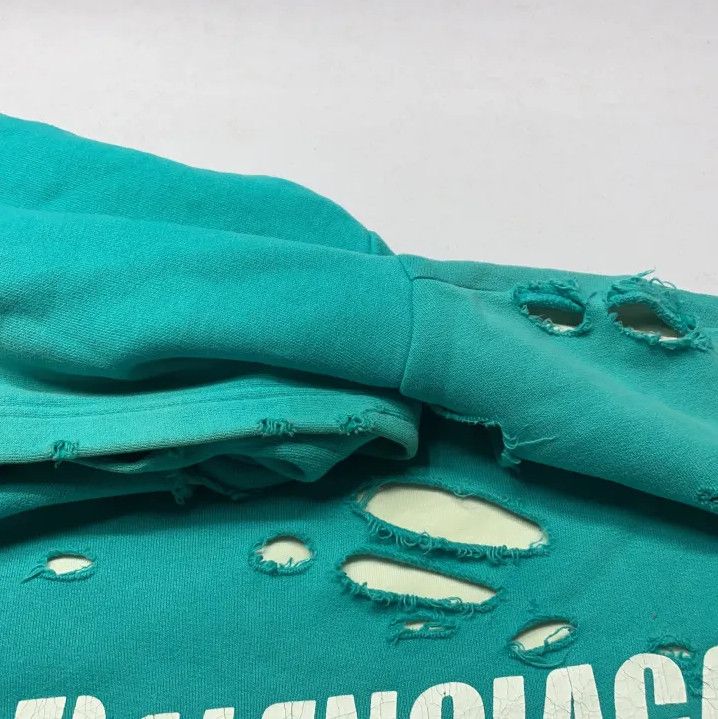 Balenciaga Balenciaga Distressed Hooded Sweatshirt for Men Size US S / EU 44-46 / 1 - 10 Thumbnail