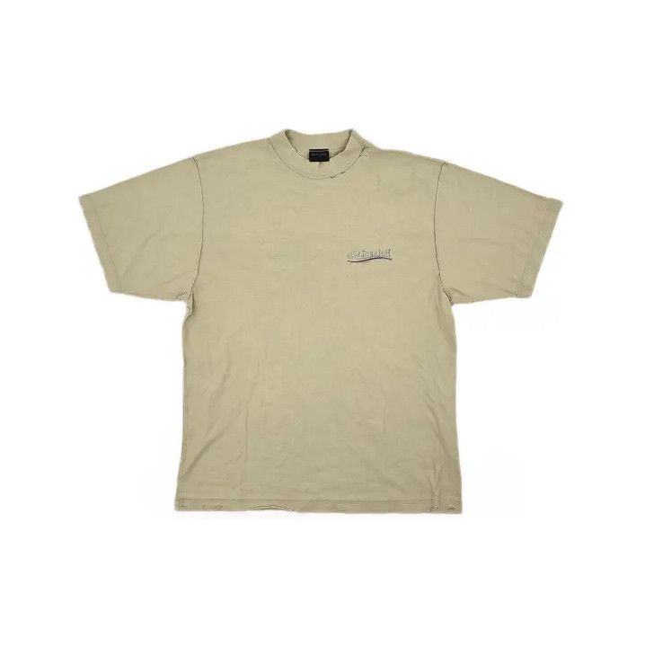 Balenciaga Balenciaga Logo Relaxed Fit Beige T-Shirt Size US XS / EU 42 / 0 - 2 Thumbnail
