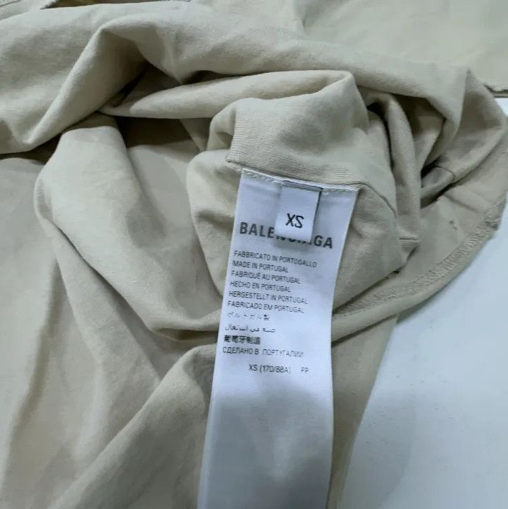 Balenciaga Balenciaga Logo Relaxed Fit Beige T-Shirt Size US XS / EU 42 / 0 - 4 Thumbnail
