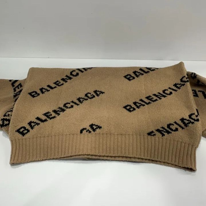 Balenciaga Balenciaga Logo Knit Wool Sweater for Men Size US M / EU 48-50 / 2 - 10 Thumbnail
