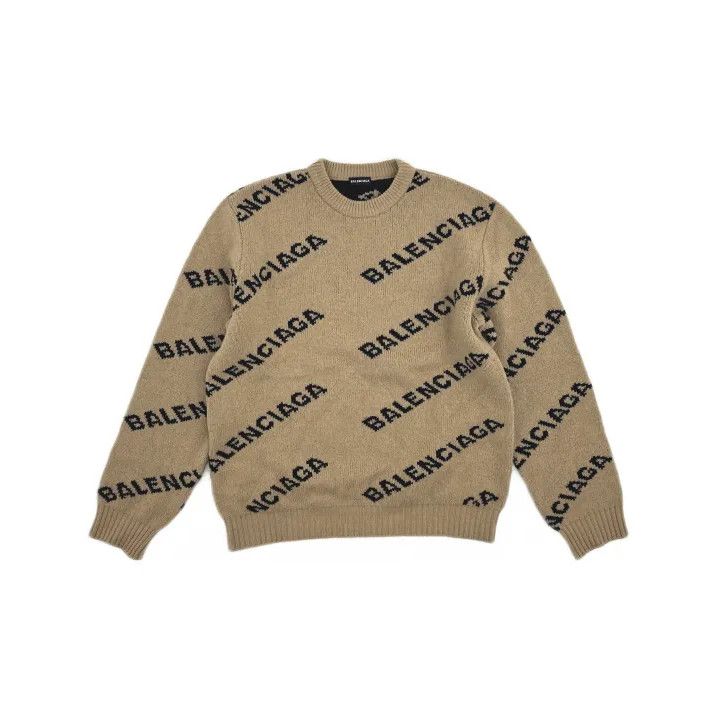Balenciaga Balenciaga Logo Knit Wool Sweater for Men Size US M / EU 48-50 / 2 - 2 Thumbnail