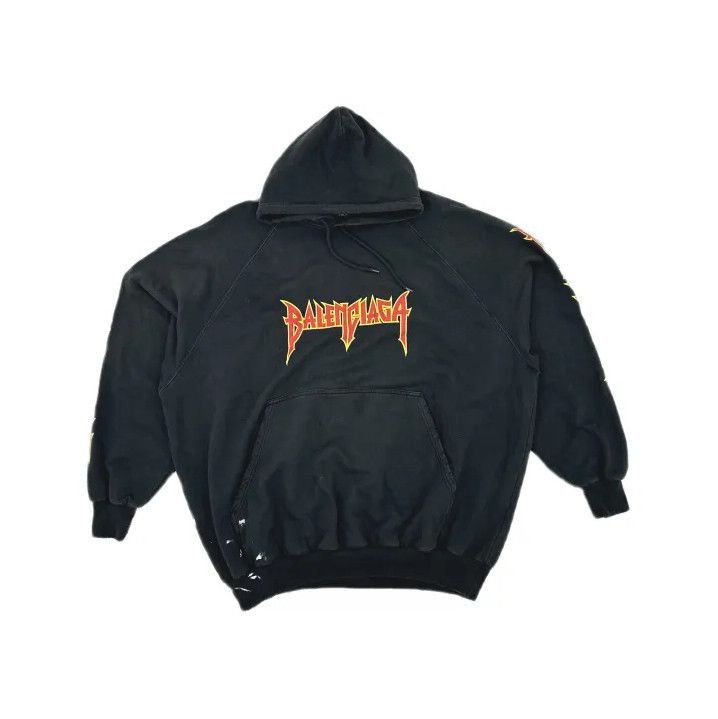 Balenciaga Balenciaga SS22 Logo Print Black Hoodie Size US M / EU 48-50 / 2 - 2 Thumbnail
