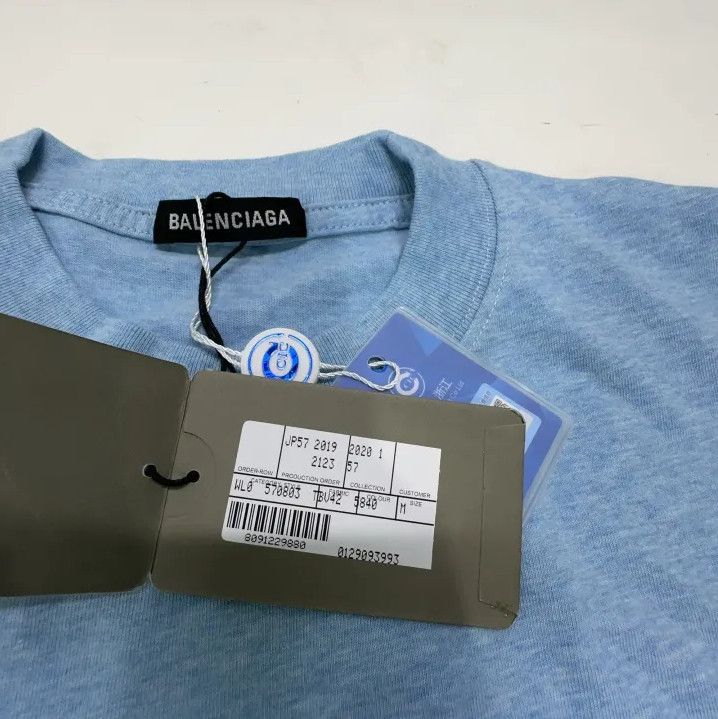 Balenciaga Balenciaga Blue Graphic Crew Neck Short Sleeve T-Shirt Size US M / EU 48-50 / 2 - 4 Thumbnail