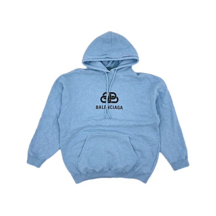 Balenciaga Balenciaga AW19 Light Blue Printed Hoodie Size US S / EU 44-46 / 1 - 2 Thumbnail