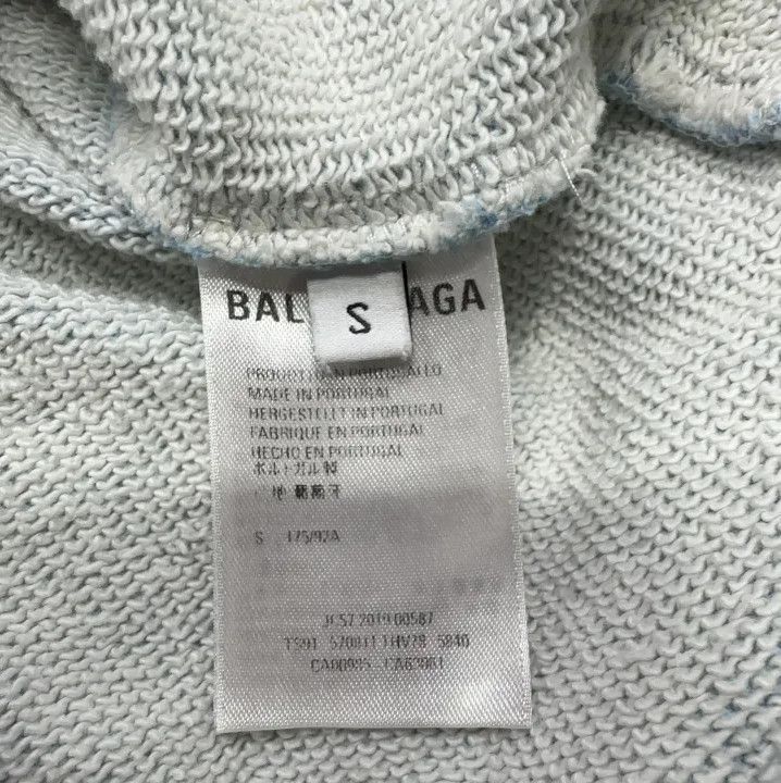 Balenciaga Balenciaga AW19 Light Blue Printed Hoodie Size US S / EU 44-46 / 1 - 5 Thumbnail