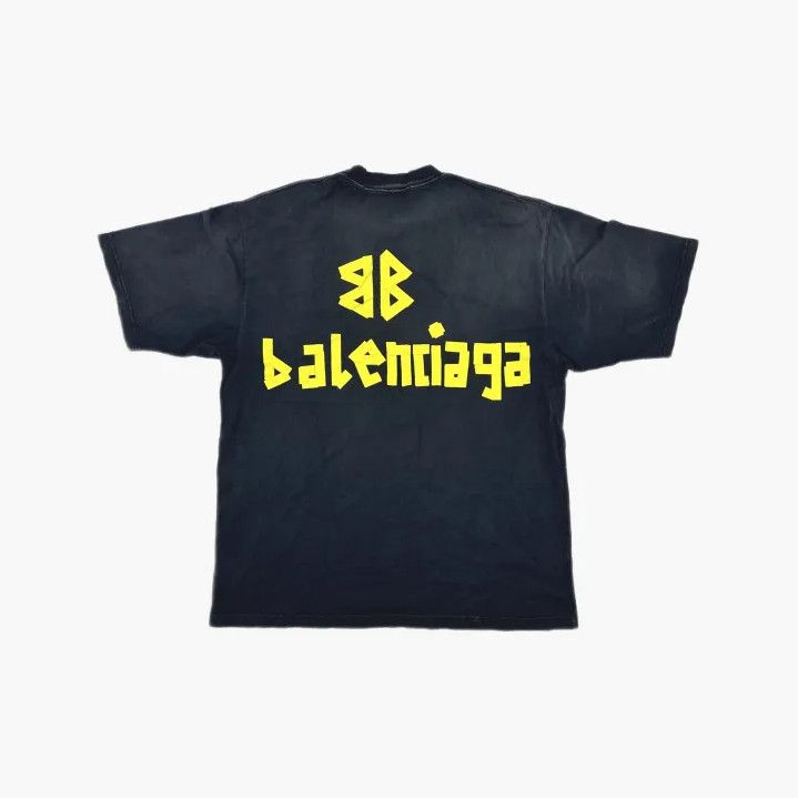 Balenciaga Balenciaga Black Logo Print Short Sleeve T-Shirt Size US L / EU 52-54 / 3 - 3 Thumbnail
