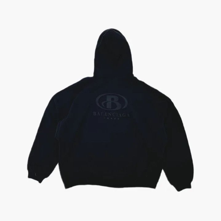 Balenciaga Balenciaga Logo Black Relaxed Long Sleeve Hoodie Size US L / EU 52-54 / 3 - 3 Thumbnail