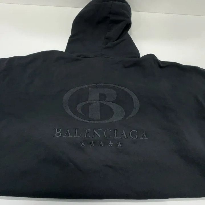 Balenciaga Balenciaga Logo Black Relaxed Long Sleeve Hoodie Size US L / EU 52-54 / 3 - 11 Thumbnail