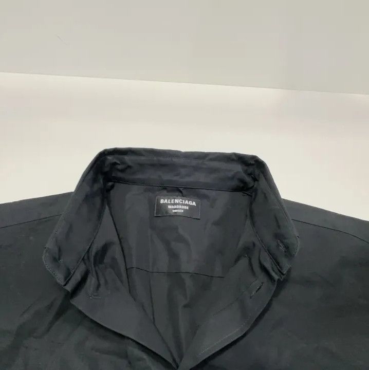 Balenciaga Balenciaga Black Large Fit Embroidered Long Sleeve Shirt Size US L / EU 52-54 / 3 - 6 Thumbnail
