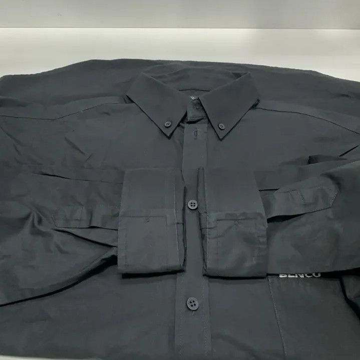 Balenciaga Balenciaga Black Large Fit Embroidered Long Sleeve Shirt Size US L / EU 52-54 / 3 - 10 Thumbnail
