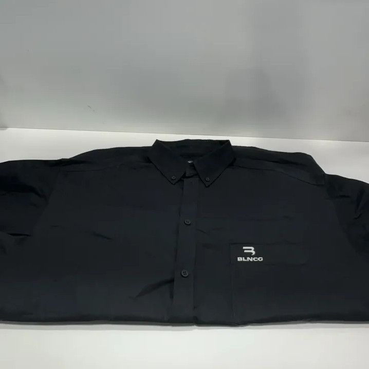 Balenciaga Balenciaga Black Large Fit Embroidered Long Sleeve Shirt Size US L / EU 52-54 / 3 - 7 Thumbnail
