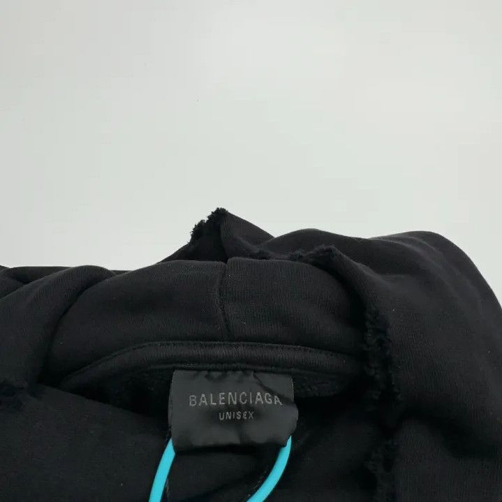 Balenciaga Balenciaga Black Logo Hooded Sweatshirt Unisex Size US M / EU 48-50 / 2 - 4 Thumbnail