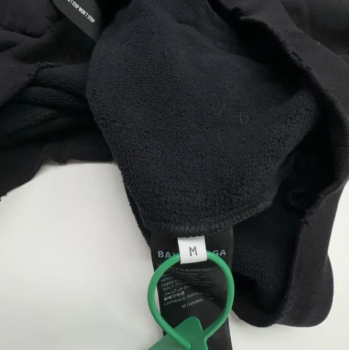 Balenciaga Balenciaga Black Logo Hooded Sweatshirt Unisex Size US M / EU 48-50 / 2 - 2 Thumbnail