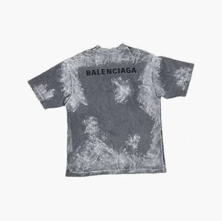 Balenciaga Balenciaga Gray Logo Embroidered Short Sleeve T-Shirt Size US S / EU 44-46 / 1 - 3 Thumbnail