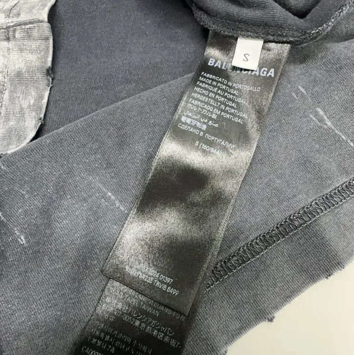 Balenciaga Balenciaga Gray Logo Embroidered Short Sleeve T-Shirt Size US S / EU 44-46 / 1 - 6 Thumbnail