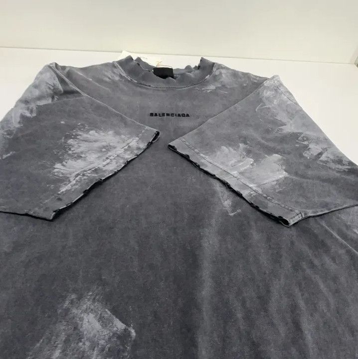 Balenciaga Balenciaga Gray Logo Embroidered Short Sleeve T-Shirt Size US S / EU 44-46 / 1 - 11 Thumbnail