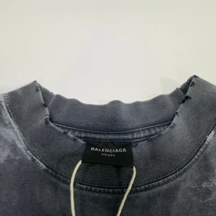 Balenciaga Balenciaga Gray Logo Embroidered Short Sleeve T-Shirt Size US S / EU 44-46 / 1 - 4 Thumbnail
