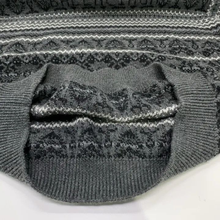 Balenciaga Balenciaga Men's Gray Sweater with Fair Isle Pattern Size US L / EU 52-54 / 3 - 10 Thumbnail