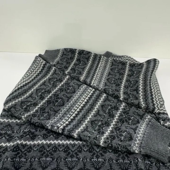 Balenciaga Balenciaga Men's Gray Sweater with Fair Isle Pattern Size US L / EU 52-54 / 3 - 7 Thumbnail
