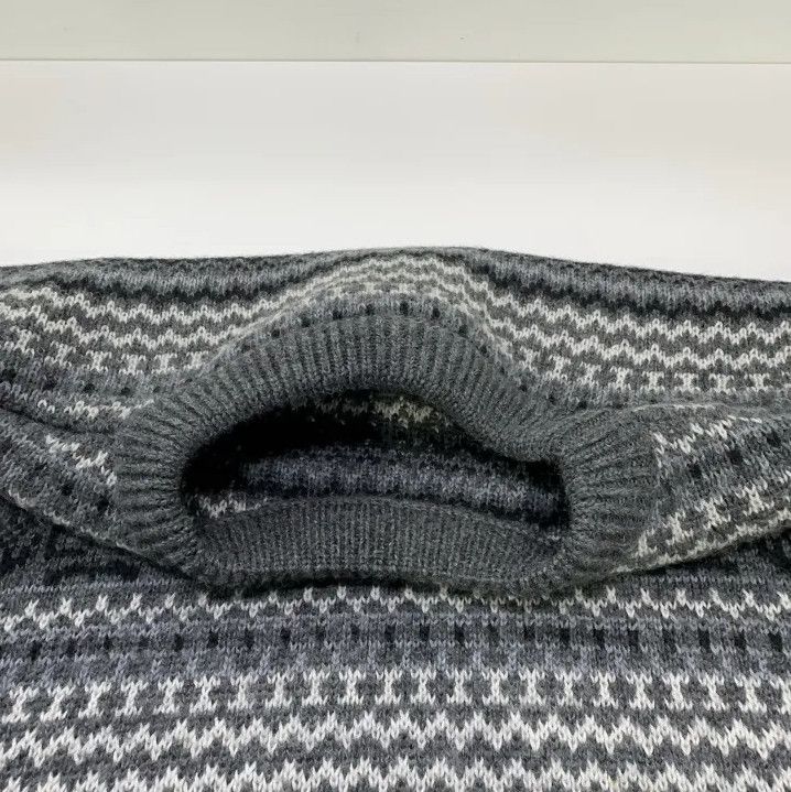 Balenciaga Balenciaga Men's Gray Sweater with Fair Isle Pattern Size US L / EU 52-54 / 3 - 8 Thumbnail